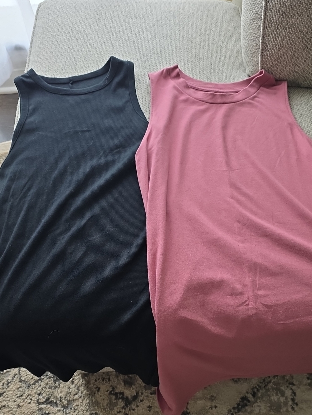 Pair Of a new day Sleeveless Tank Top Dresses in Black and Dusty Rose